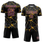 Black Purple-Gold Sublimation Soccer Uniform - Image 2