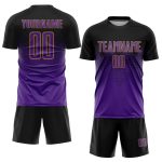 Black Purple-Old Gold Sublimation Soccer Uniform - Image 2