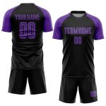Black Purple Sublimation Soccer Uniform - Image 2