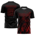 Black Red Sublimation Soccer Uniform