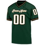 Custom Dark Green, White & Old Gold Throwback Football Jersey - Image 2