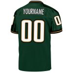 Custom Dark Green, White & Old Gold Throwback Football Jersey - Image 3