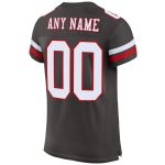 Custom Pewter & Red Mesh Authentic Football Jersey - Image 3